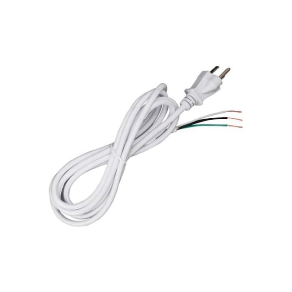 Satco Satco 90-2414 8 Ft. Heavy Duty Cord Set 18/3 SJT -105-#176;C, White 90/2414 - main